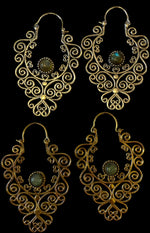 Load image into Gallery viewer, 5. Bronze Earrings with Semi-Precious Stones