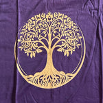 Ladda upp bild till gallerivisning, Bohemiskt linne i viskos – lös och luftig modell med unikt tree of life  tryck Blå lila 
