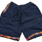 Ladda upp bild till gallerivisning, Blå shorts med folklor mönster och resår midja
