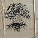 Ladda upp bild till gallerivisning, linne med buddha tree of life tryck viskos sommarklädervit
