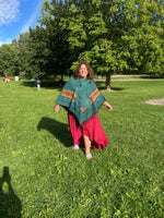 Load image into Gallery viewer, Striped Poncho with Hood
