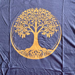 Ladda upp bild till gallerivisning, Bohemiskt linne i viskos – lös och luftig modell med unikt tryck Tree of life blå
