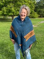 Load image into Gallery viewer, Striped Poncho with Hood
