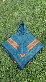 Load image into Gallery viewer, Striped Poncho with Hood
