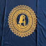 Ladda upp bild till gallerivisning, linne med Shiva tryck viskos sommarkläder mörkblå 
