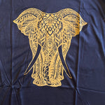 Ladda upp bild till gallerivisning, linne med kung elefant tryck viskos sommarkläder mörkblå
