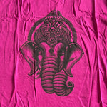 Ladda upp bild till gallerivisning, Bohemiskt linne i viskos – lös och luftig modell med unikt tryck Elefant ceris rosa 
