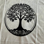 Ladda upp bild till gallerivisning, Bohemiskt linne i viskos – lös och luftig modell med unikt tryck Tree of life vit 
