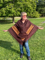 Load image into Gallery viewer, Striped Poncho with Hood

