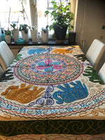 Ladda upp bild till gallerivisning, Överkast Broderat med elefanter i ring
