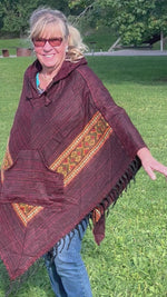 Load and play video in Gallery viewer, Striped Poncho with Hood
