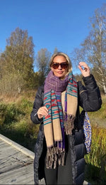 Ladda upp bild till gallerivisning, Varm skön Filt/sjal randig
